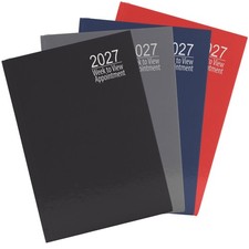 2027 A5 Week To View Diary Full Year Planner Organiser Hardback Cover With Times