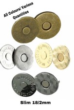 18MM SLIM MAGNETIC BUTTON SNAP FASTENERS CLOSURES CRAFT PURSE HAT BAG VARIOUS Q