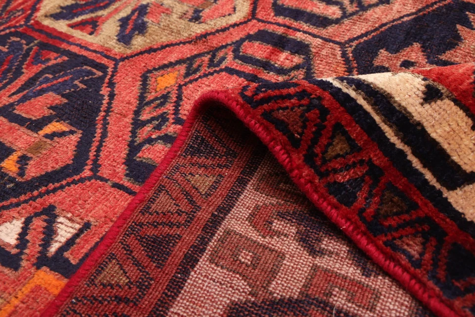 Tapete de área oriental vintage tradicional com nós à mão 5'3" x 8'6" - Imagem 4 de 4