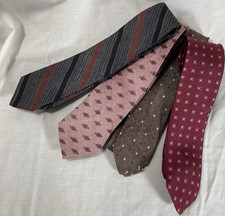 Vintage Men's Ties, 1960-70's, 2" Wide x 52", Lot of 4