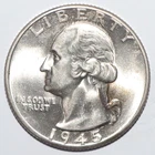 1945 Washington Quarter CHOICE BRILLIANT UNCIRCULATED (W205)
