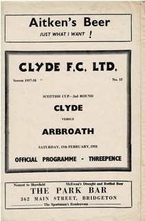 Clyde v Arbroath 15th February 1958 Scottish Cup 2nd Round #15