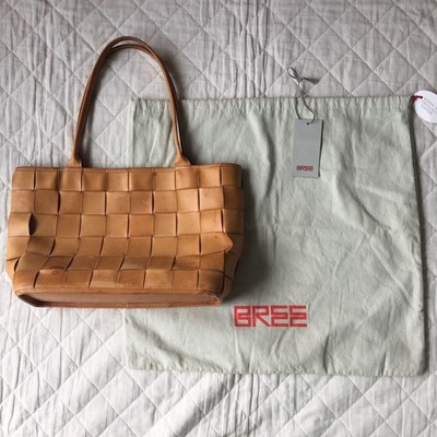 Bree Obra 41 Woven Leather Shoulder Bag Natural Vegetable-Tanned Japan