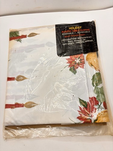 VTG Home Decor Deluxe Collection Clear Heavy Duty Tablecloth Protector Christmas - Picture 2 of 3