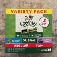 Greenies Regular Natural Dental Care Dog Treats 12 oz 3 Pack
