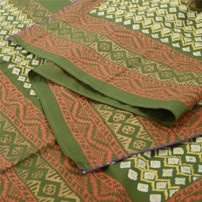 Sanskriti Vintage Indian Dupatta Long Stole Art Silk Hand Beaded Printed Scarves