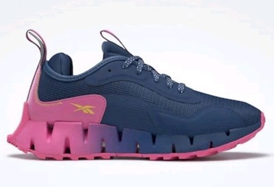 Reebok Zig Dynamica Shoes Womans Size 11 Sneakers Navy Pink EUC