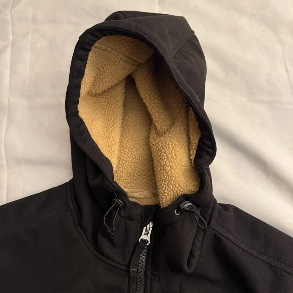 Free Country Men’s Sherpa Lined Hooded Jacket L Black Softshell Coat - Image 4 of 4