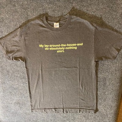 Alstyle T-Shirt Mens L Gray Short Sleeve Novelty Humor Tee Lay Around House