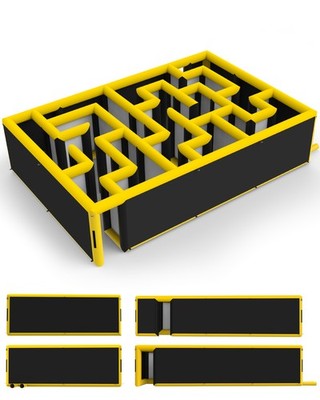 Inflatable Maze 26.5x18x6.5FT with 1200W Blower for Multiple Challenging Games
