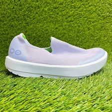 Oofos Oomg EeZee Low Womens Size 7.5 Purple White Walking Recovery Slip On Shoes