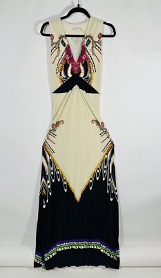ETRO Jersey Maxi Dress Floral Geometric Multi Color Goddess Print 42/6 NWT $2080