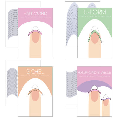 French Schablone Maniküre Nail Art Finger Nagel Sticker Aufkleber Design UV Gel