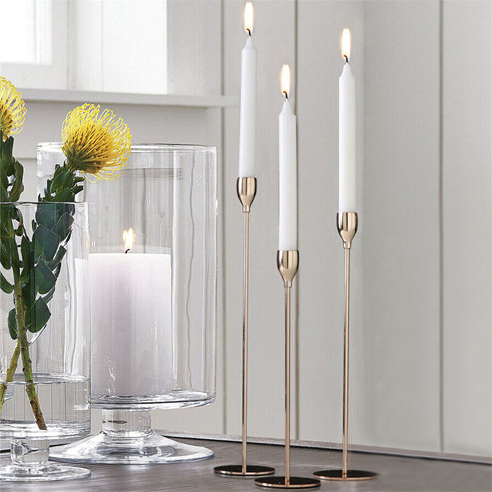 3pcs Nordic Tall Candlestick Candle Holders Dinner Decoration for Taper