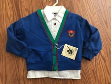 New Vintage Good Lad toddler boys Blue sweat jacket and white shirt size 3T
