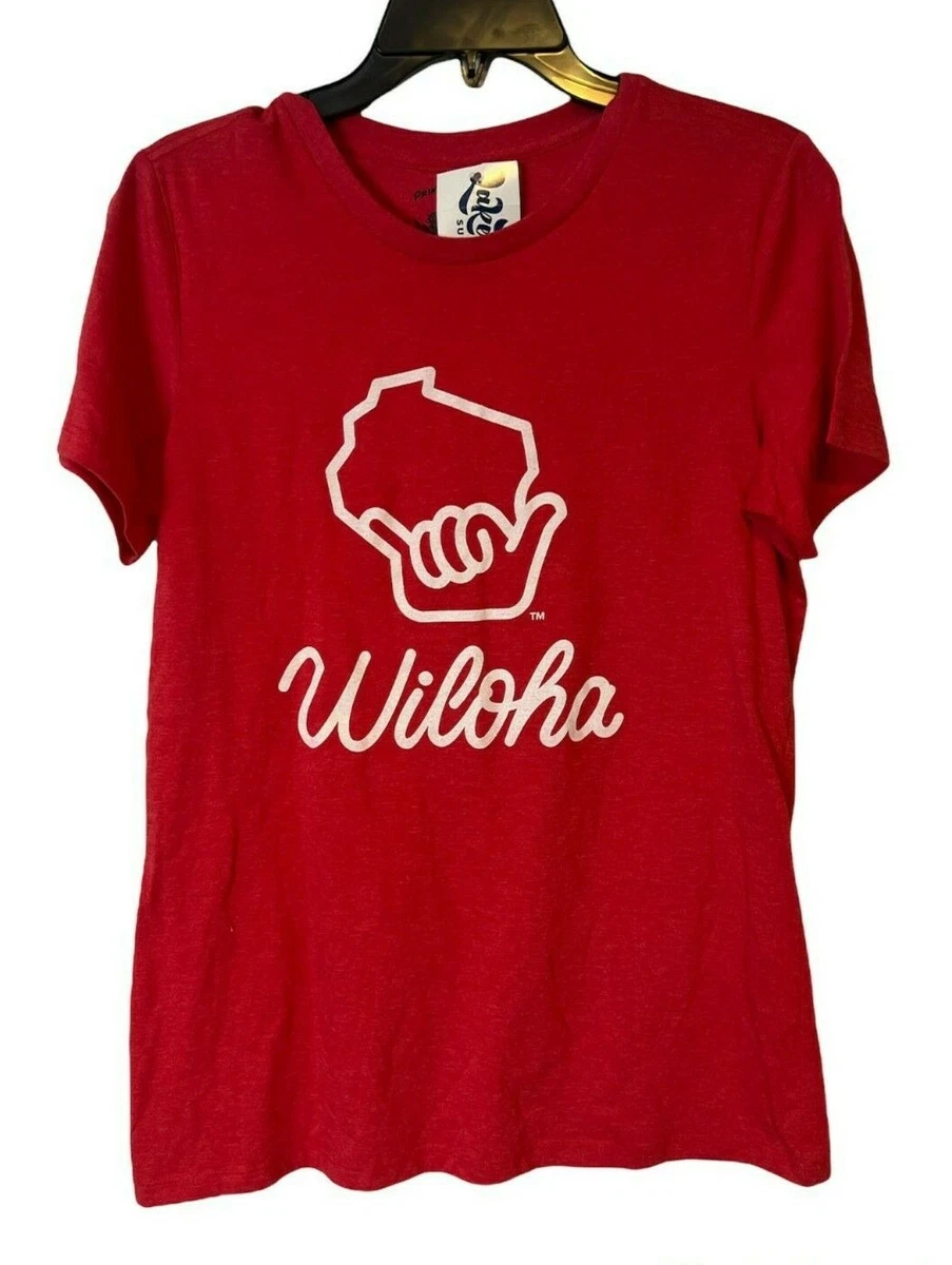 Womens T Shirt Wisconsin WILOHA LAKE EFFECT Surf Shop Red Short Sleeve NEWD XXL
