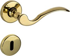 Drückergarnitur Messing Türbeschlag gold Türgriff Vintage Rosetten Türdrücker