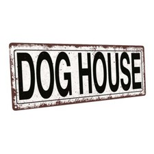 Dog House Metal Sign; Wall Decor for Porch, Patio, or Deck