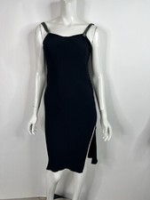 Vtg Christian Dior By John Galliano SS2001 Dark Navy Suede Strap Dress FR40 US8