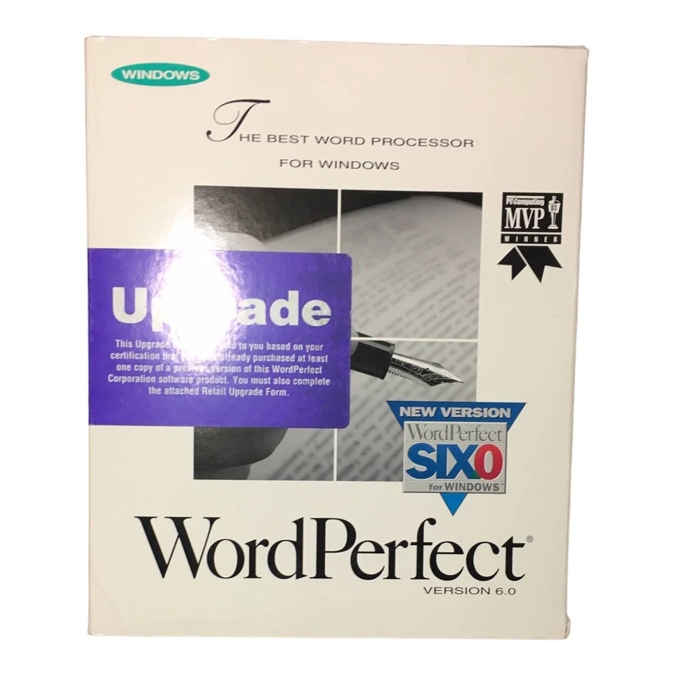 WordPerfect Upgrade Trade-up Version 6.0 & 6.0a For Windows 3.1 Unused Open Box - Image 2 of 4