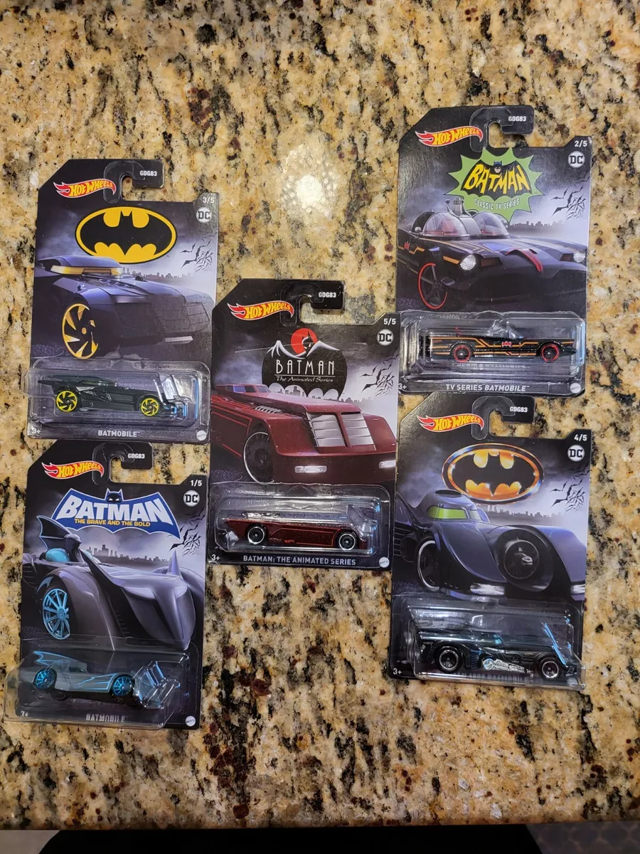 Hot Wheels Batman Batmobile Complete 5 Car Collection Set GDG83