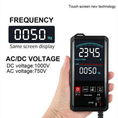 8138 Touch Screen Digital Multimeter 6000 Counts AC/DC True RMS Tester Tools