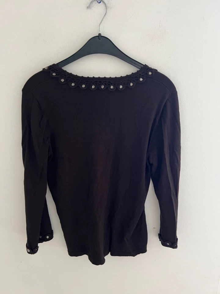 Ladies Precis Petite Knitted Top Size M Brown - Image 4 of 4