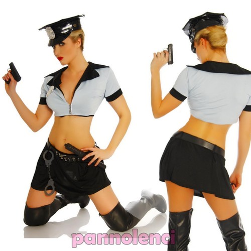 Costume vestito carnevale POLIZIOTTA polizia 5 pezzi cappello halloween  DL-381 | eBay