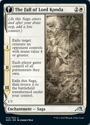 THE FALL OF LORD KONDA x4 mtg NM-M Kamigawa Neon Dynasty 4 Unc