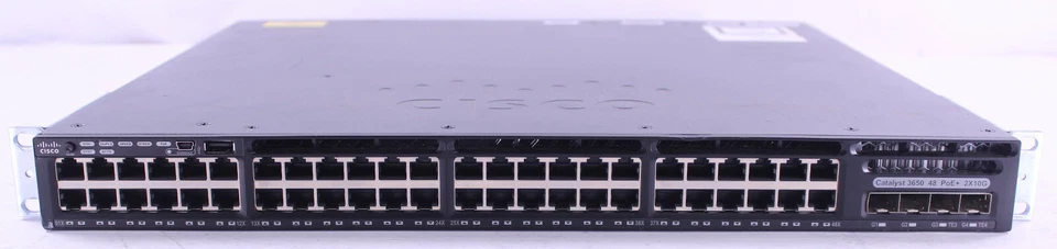 Cisco  WS-C3650-48FWD-S  2x10G 48 Port Gigabit Network Switch with Single PSU - Image 2 of 4