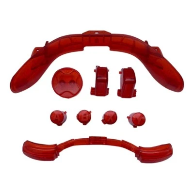 GREENZONE ® Clear Red Bumper, LB RB, Triggers, ABXY, D Pad Buttons Kit - Xbox 360 Controller
