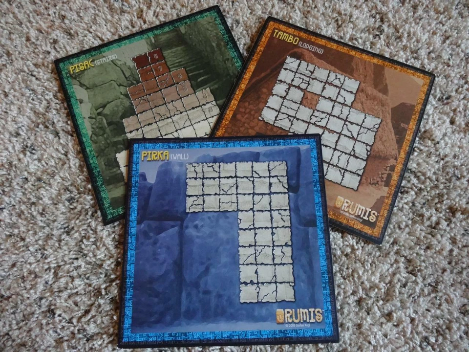 RUMIS STRATEGY BOARD GAME INCA Replacement Set of 3 BUILDING PLAN BOARDS - Image 4 of 4