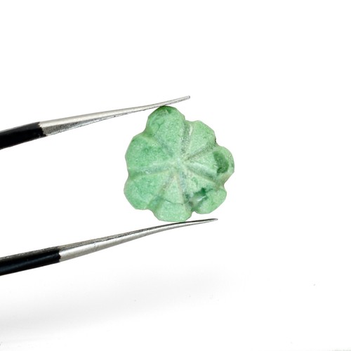 Genuine Crysoprase Loose Gemstone For Jewelry Making Hand Carved Flower Shape - Picture 6 of 10