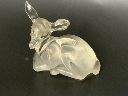Vintage Fenton Clear Glass small Deer Figurine 1950’s MCM Americana EUC