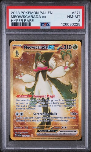 Meowscarada ex graded PSA 8 for sale on eBay