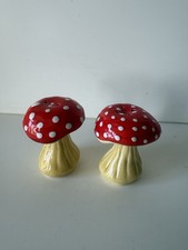 salière & poivriere Légume Champignon Vintage Barbotine Collection Trompe L’œil