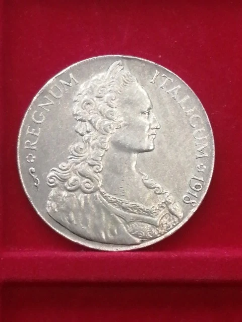 REGNO TALLERO ITALUCUM 1918 RIPRODUZIONE IN ARGENTO - Immagine 4 di 4