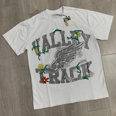 Vale Forever Bling Tee 'White' Men Valley Track High-Quality Rhinestone T-shirts
