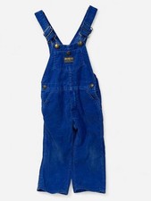 1999 Vintage OshKosh B'gosh Blue Corduroy Overalls Baby Toddler Unisex USA 4T