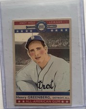 Rare 2018 Sporting Life#26 Hank Greenberg All American Gum Knothole Series