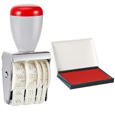 1.25'' Rubber Stamp Line Dater, Date Stamp, Office Stamp, Rotating Stamp 0.16''...