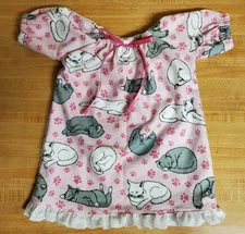 PINK SLEEPY NAPTIME KITTEN KITTY CAT NITEY NIGHTGOWN for 16" CPK Cabbage Patch