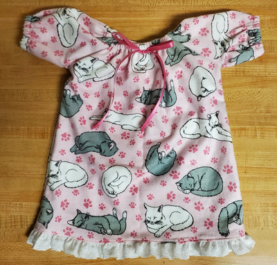 PINK SLEEPY NAPTIME KITTEN KITTY CAT NITEY NIGHTGOWN for 16'' CPK Cabbage Patch