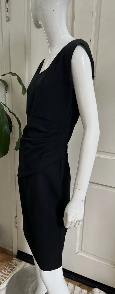 DIANE VON FURSTENBERG ¡NUEVO SIN ETIQUETAS! Vestido vaquero negro BEVIN cuello en V sin mangas talla 8 Foto 4 de 4