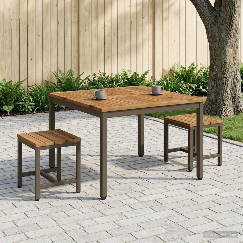 Table basse Bois d'Acacia Massif Mobilier Rustique de jardin patio en