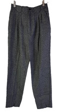 Vintage 80s Classy Rockabilly Houndstooth Plaid Pleated Dress Pants Womens 8