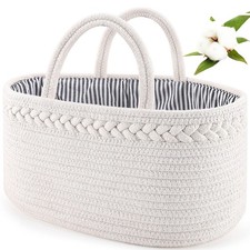 Baby Diaper Caddy, Nursery Storage Bin and Car Organizer for Diapers and Baby...
