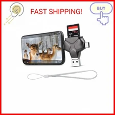 Ceoighe 4 in 1 Trail Camera Viewer, Memory Card Reader Compatible with iPhone/Ip