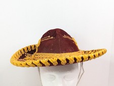 Vintage Pigalle XXXXX 5X Red and Gold Mexican Sombrero Mariachi Hat Kids Youth