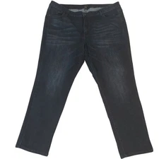 Venezia Lane Bryant Women's Dark Wash Denim Straight Leg Jeans Size 26R